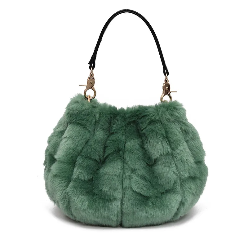 2018 Autumn Winter bag Warm women's handbag bucket cute plush Messenger purses tote bags for women | Багаж и сумки