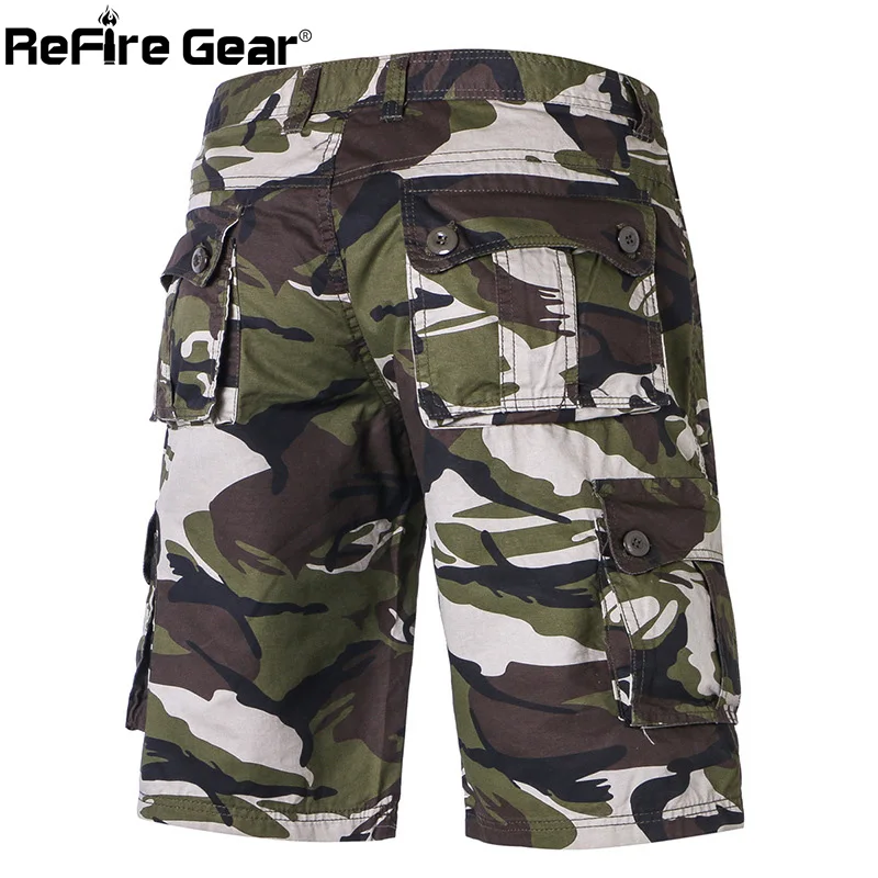 Камуфляжные армейские тактические шорты ReFire Gear мужские военные с множеством