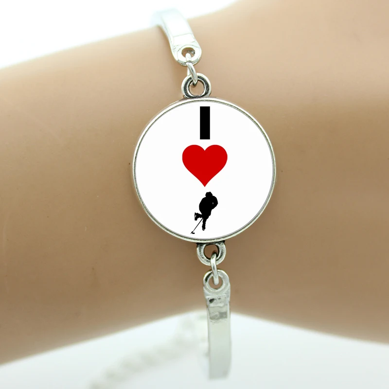 Tafree ювелирный бренд Keep Calm and love Хоккей браслет стекло кабошон купол поле хоккеист
