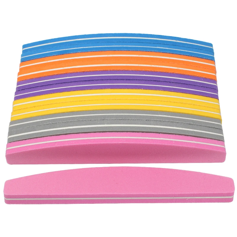 

20pcs/lot Double-sided Sponge Nail File Nail Blocks Colorful UV Gel Nail Polish Sanding Buffer Boat Nail Polishing Manicure Tool