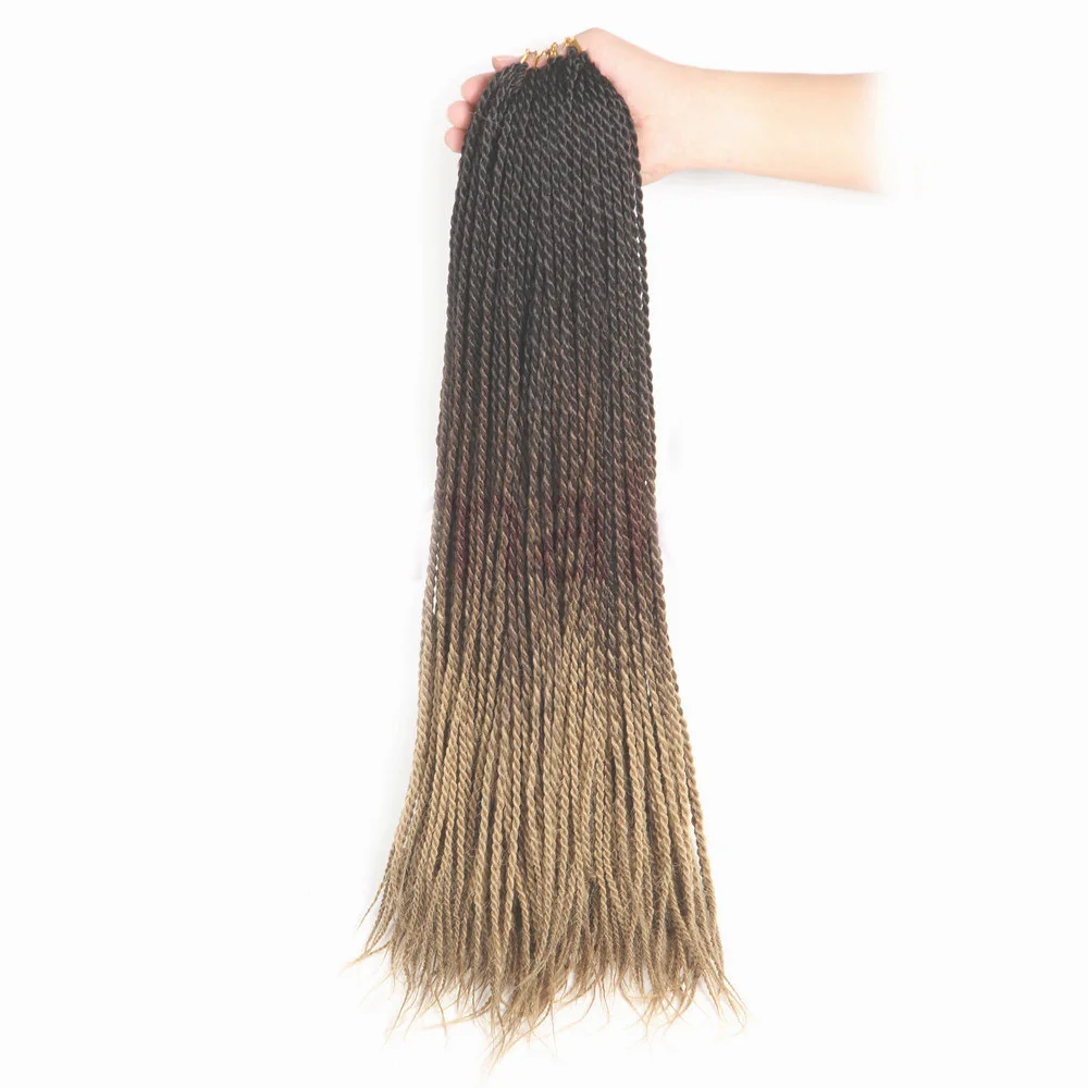 SAMBRAID Senegalese Twist Crochet Hair 24 inch 30 Roots/Pack Crotchet Braids Synthetic Hair Ombre Braiding Hair Extensions - Цвет: 24/613