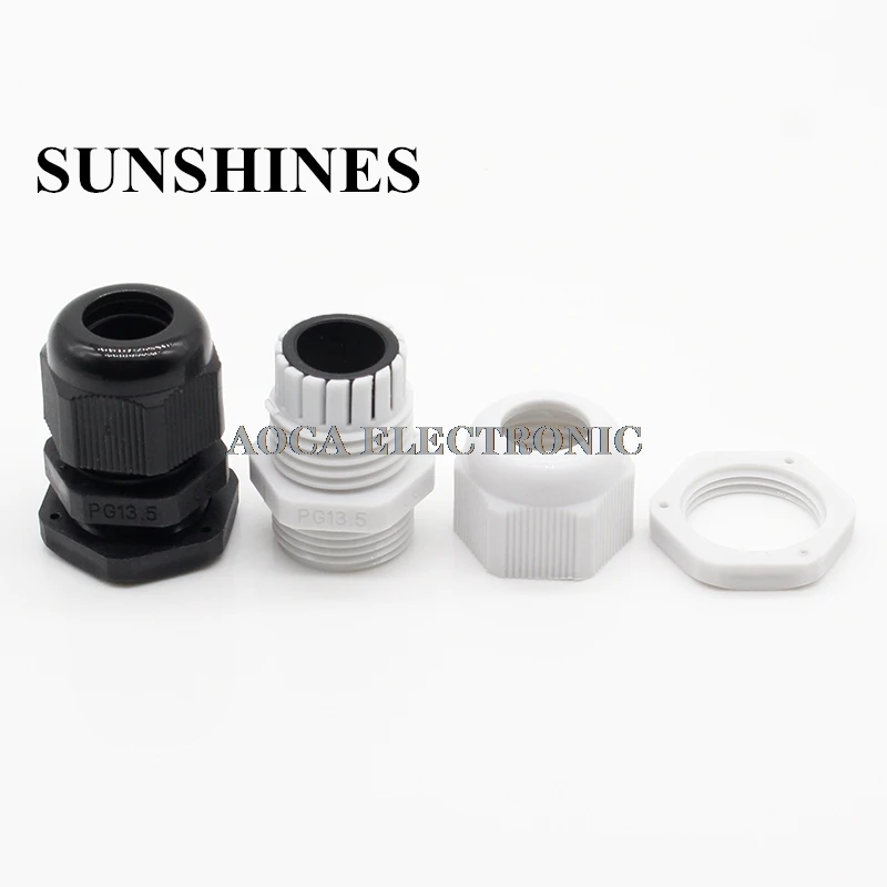 

100pcs High Quality IP68 PG11 5-10MM Waterproof Nylon Cable Gland No Waterproof Gasket Plastic Cable Gland