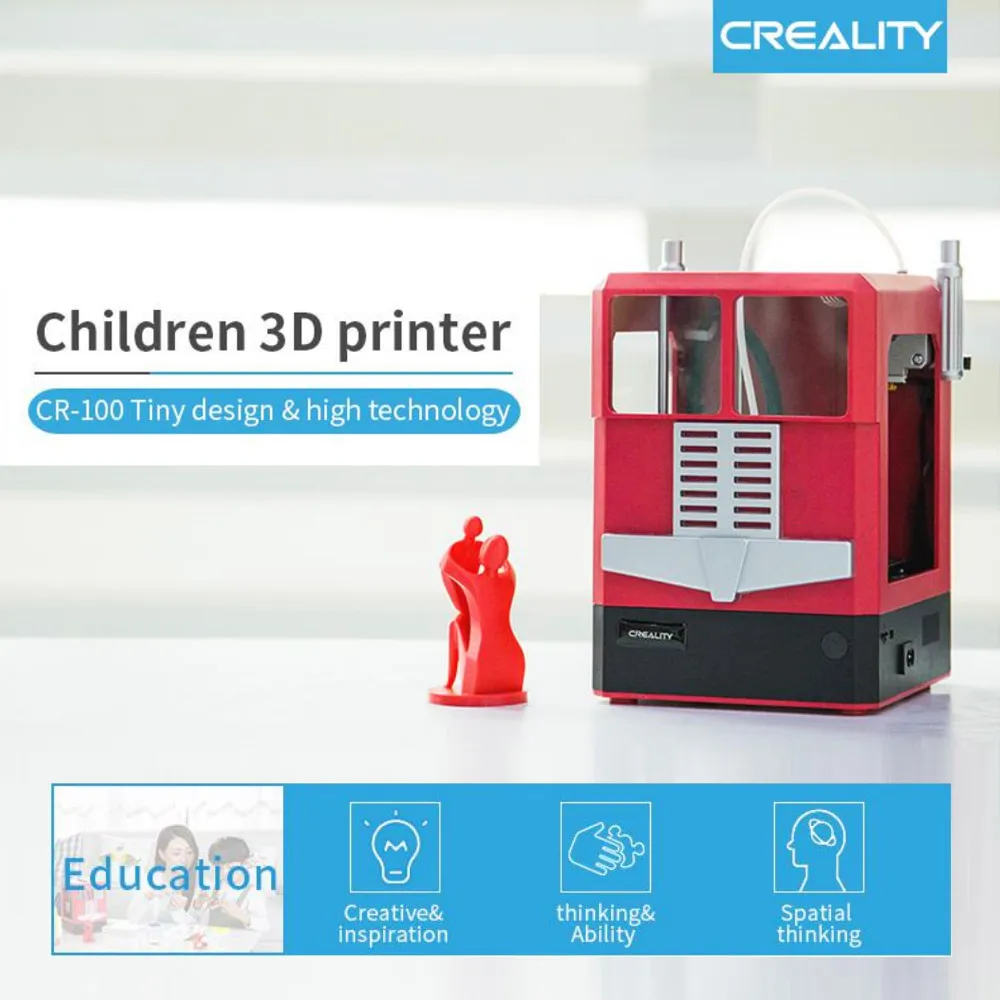 Creality 3D CR-100 компактный размер настольный 3d принтер Полностью Собранный автоматическое выравнивание с пультом дистанционного управления 8 Гб карта памяти
