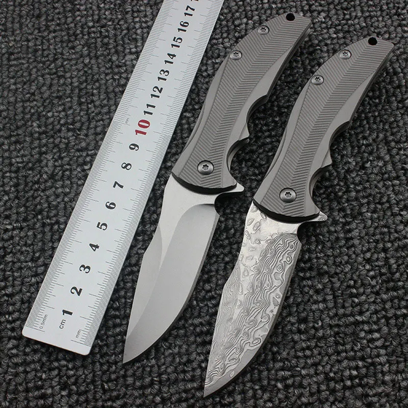 ZT0606 D2 или дамасский нож TC4 Титан сплав ручка тактические складные ножи охотничьи ножи инструмент Походный нож уличный нож для повседневного использования, инструмент