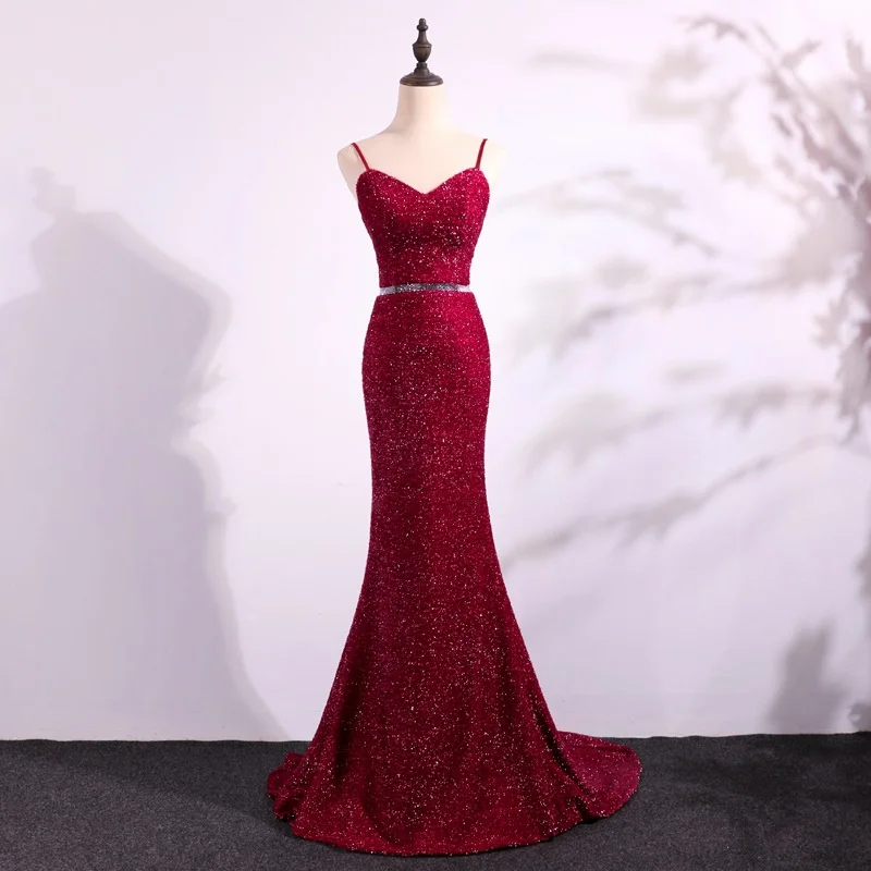 Блестящие платья подружки невесты 2019 русалки для женщин с открытыми плечами