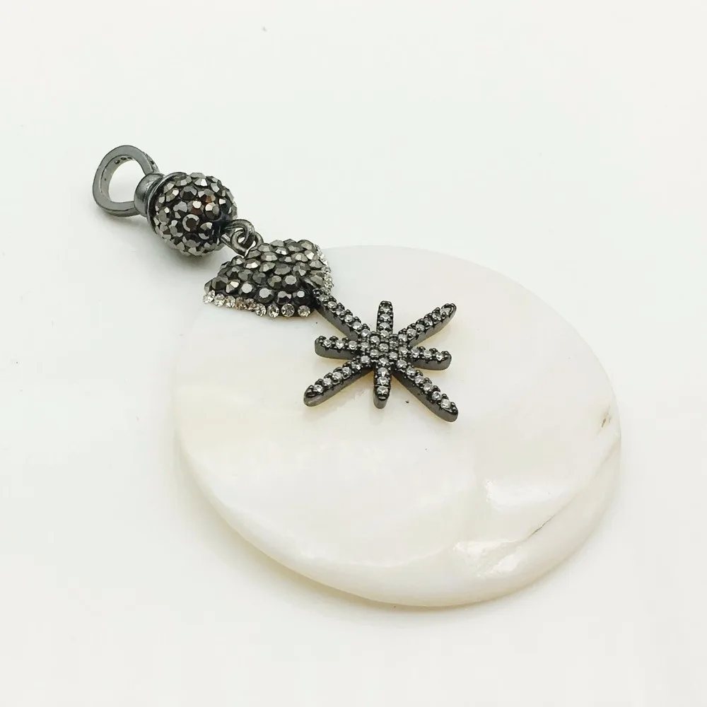 Мощение горный хрусталь белый Камилла кулон оболочки мощения блестящий черный