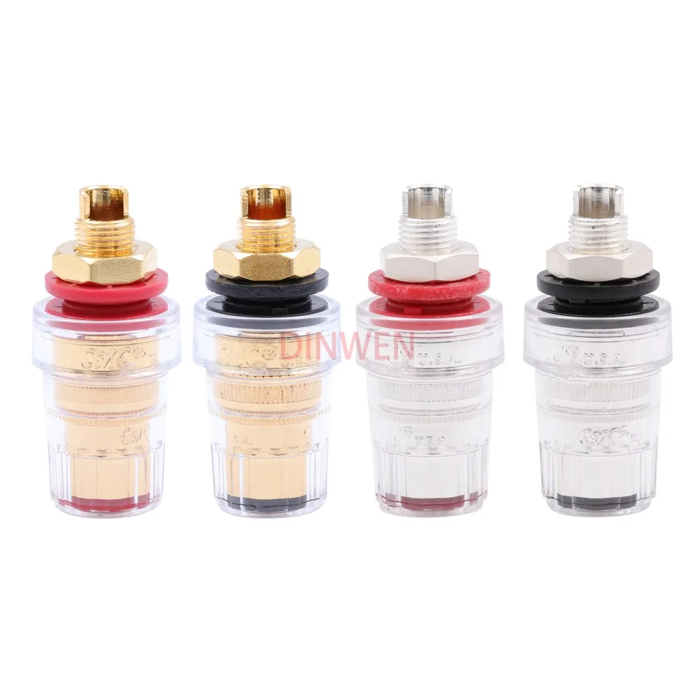 

CMC 858S-AG 85S-G Silver Gold Plated Brass Speaker Binding Post Terminal Female Banana Connectors Jack Socket Hifi Audio AMP DIY