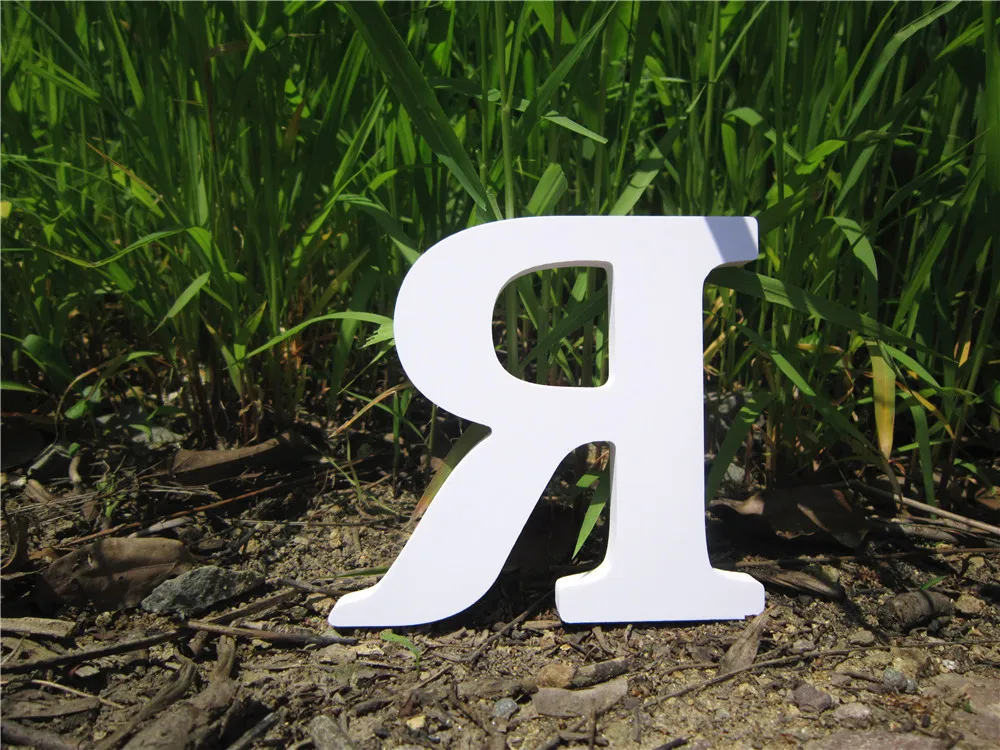 

12cm Home Decoration Digital number Artificial Wood Wooden Russian Letters Wedding Birthday white Letters Low price wholesale