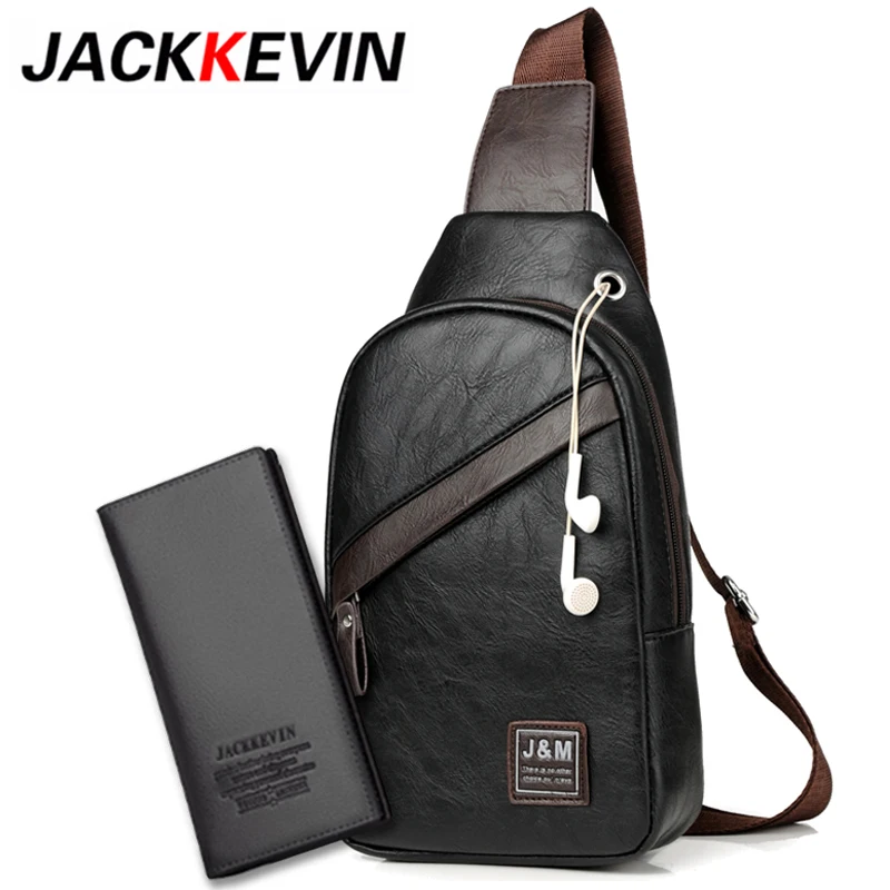 JackKevin, известный бренд, водонепроницаемая кожаная мужская нагрудная сумка на молнии, модная сумка через плечо для путешествий, мужская сумка-мессенджер