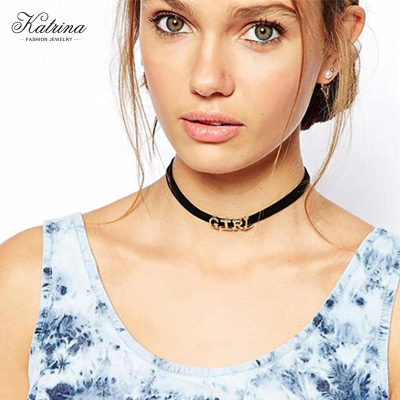 &quotКатрина&quot Письмо Подвеска Чокеры Ожерелья Европейский и Американский Стиль