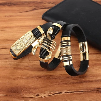 Genuine Leather Bracelet - Scorpion Pattern 5