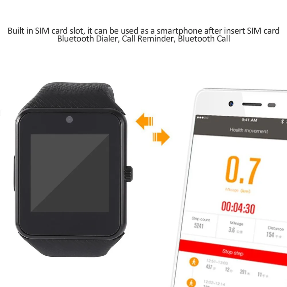 Умные часы с Bluetooth GT08 умные поддержкой tf sim карты сенсорный экран GT 08 наручные