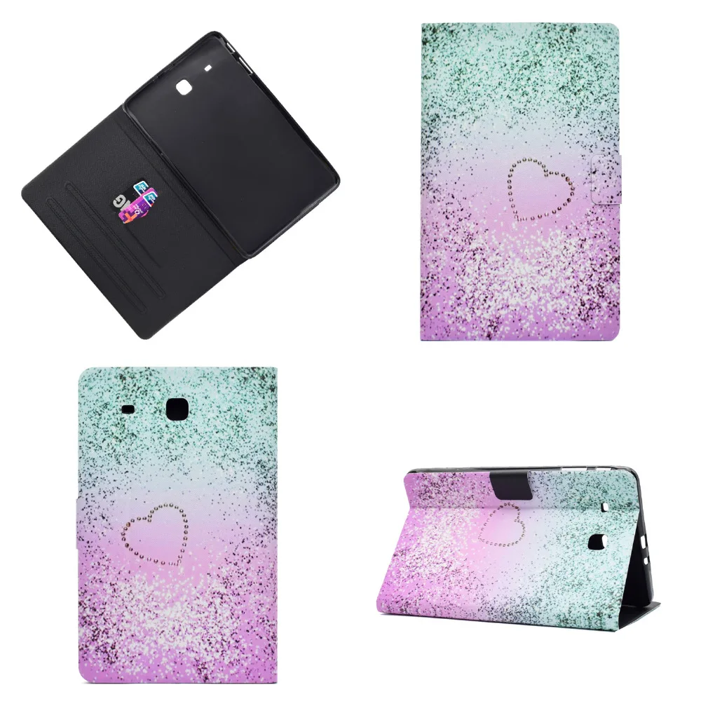 Мультяшный чехол из ТПУ и искусственной кожи с откидной крышкой подставкой