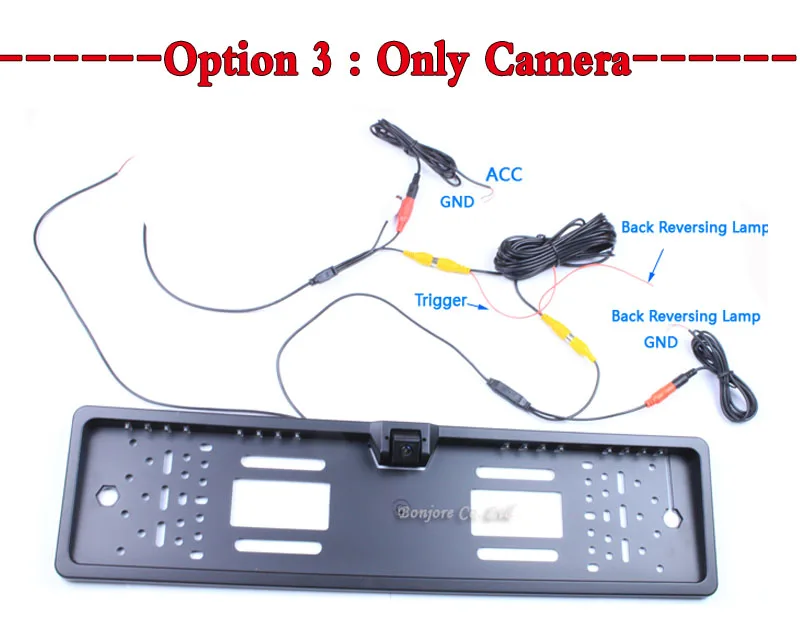 Option 3 Koorinwoo 4," TFT lcd парковочная Европейская Рамка для номерного знака 16 светодиодов камера заднего вида Автомобильный дисплей монитор Поддержка NTSC/PAL - Название цвета: Option 3