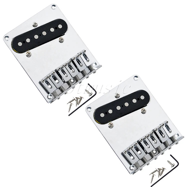 

2Pcs 6 Saddle bridge pickup assembly for Fender Tele guitar replacement