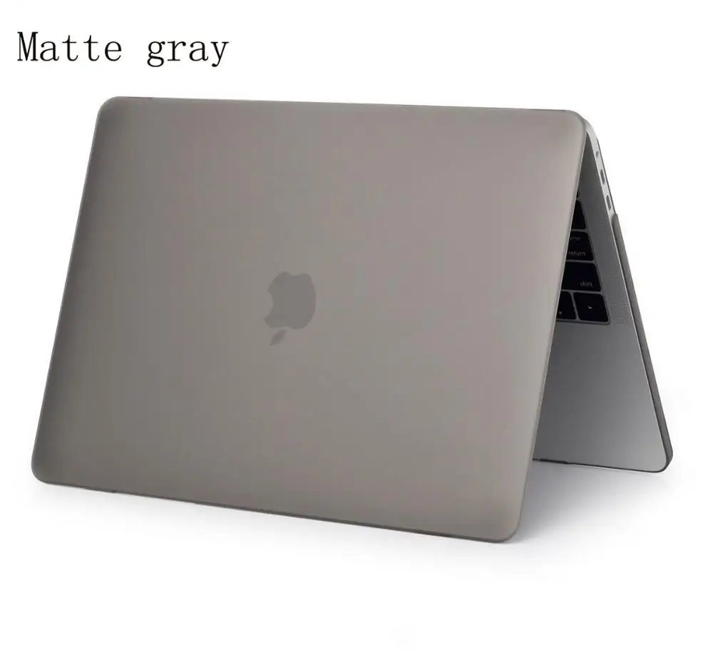 Кристальный \ матовый чехол для Apple Macbook Air Pro retina 11 12 13 15 дюймов, чехол для pro 13 A2159 A1708 New Air13 A1932+ подарок - Цвет: Matte  gray