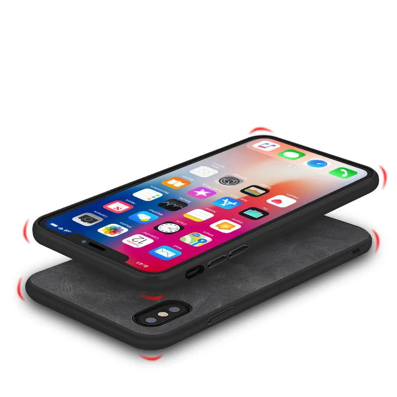 Новый противоударный чехол из ТПУ с текстурой кожи для задней крышки iPhone 6 6s 7 8 Plus X