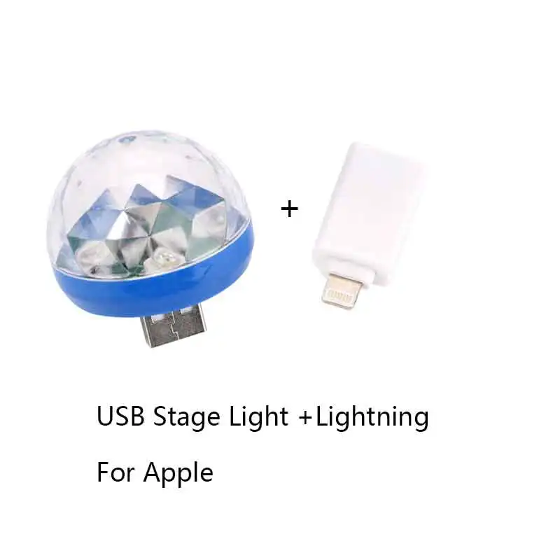 Светомузыка Светодиодный светодио дный мини USB диско-Свет Звук Активированный Кристалл Магия DC 5 В красочный домашний караоке вечерние свет Рождественские украшения лампа