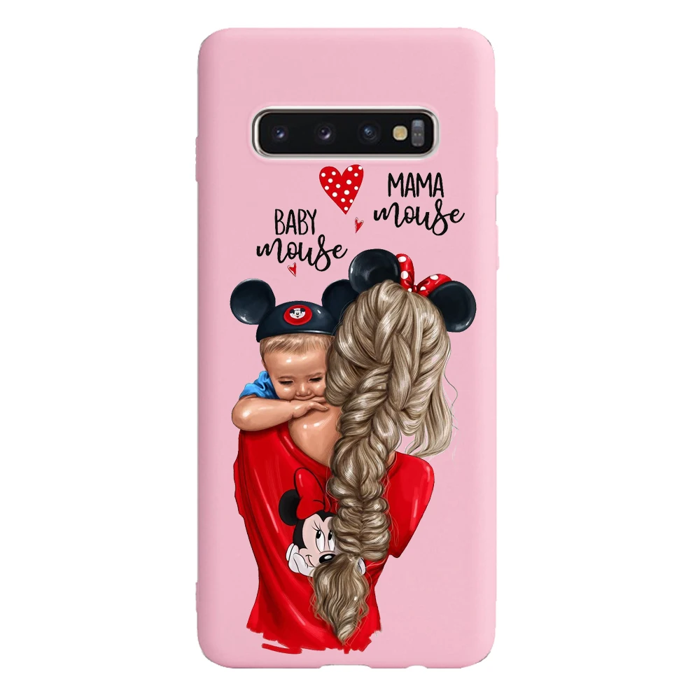 Черные коричневые волосы для мамы и малыша девушка Coque нежно розовый силиконовый