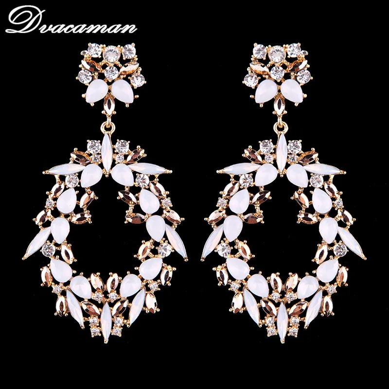 Dvacaman Boho, многоцветные серьги-капли с кристаллами, Женские Модные металлические массивные серьги, этнические свадебные подарки, ювелирные изделия, бижутерия