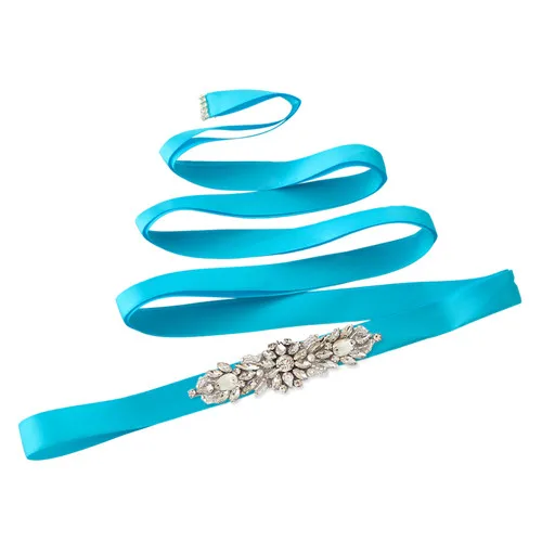 Blue TOPQUEEN S337 формальные ремни для женщин платья Блестящие ремни для женщин Ювелирный пояс для свадебного платья нарядный пояс со стразами - Цвет: Blue
