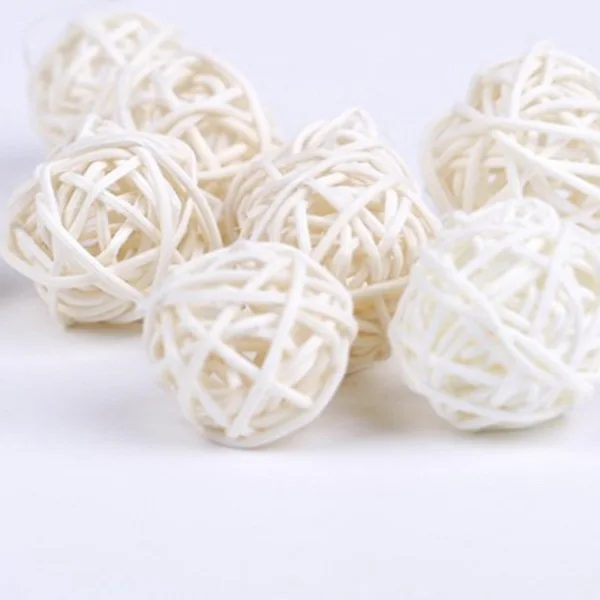 White 20 шт./лот 3 см красочные Ротанговые шары DIY Сепак Мячи takraw Рождественские Свадебные украшения Ротанговые шары ремесло DIY украшения для дома - Цвет: White