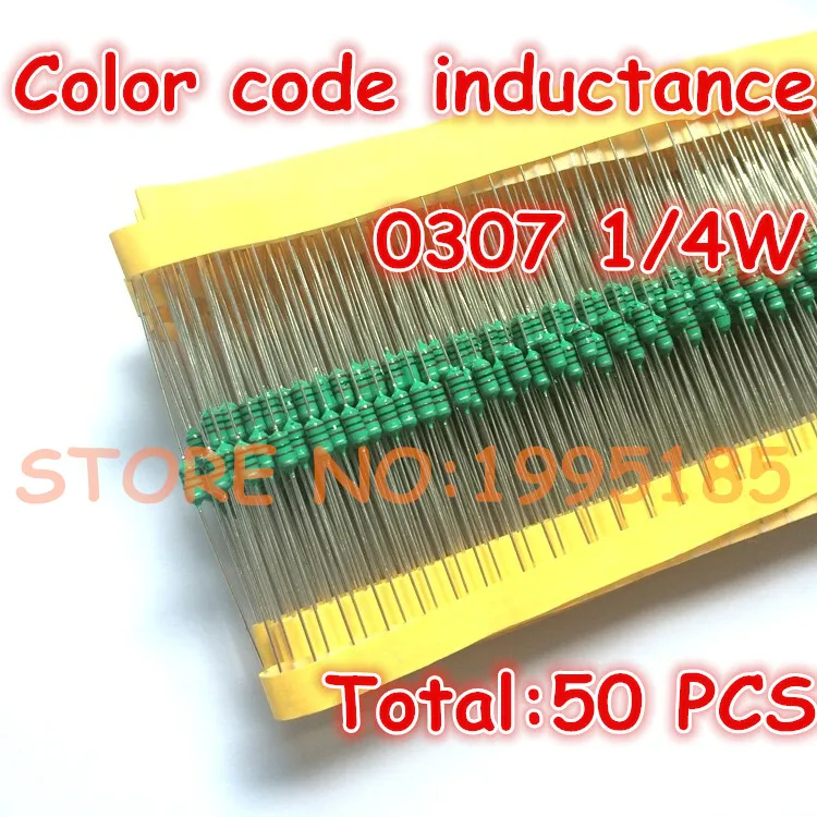 

50pcs/lot 0307 1/4W 12UH Color code inductance 0307-120K color ring inductance