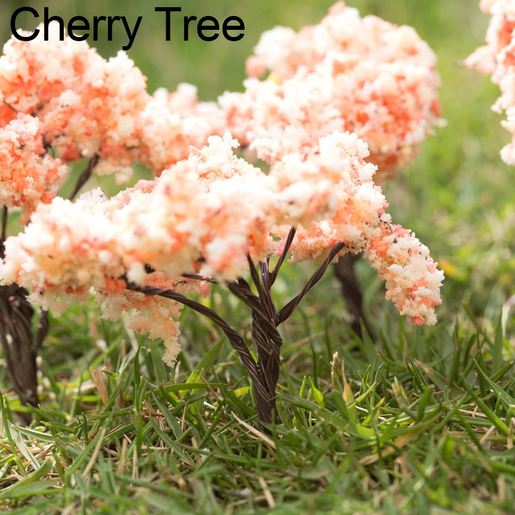 Cherry Tree Миниатюрное дерево Сказочный Сад Декор кукольный домик растительный горшок Фигурка DIY ремесло орнамент - Цвет: Cherry Tree