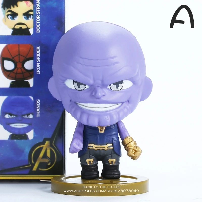 Thanos no box Disney Marvel Мстители Железный человек Халк танос Доктор Стрэндж 6 стиль Q версия фигурка Аниме Коллекция фигурка игрушка модель - Цвет: Thanos no box
