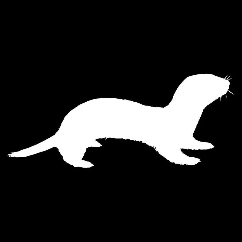16*6 7 см Милая выдра Weasel контур животного блесток и наклейка черный/серебряный