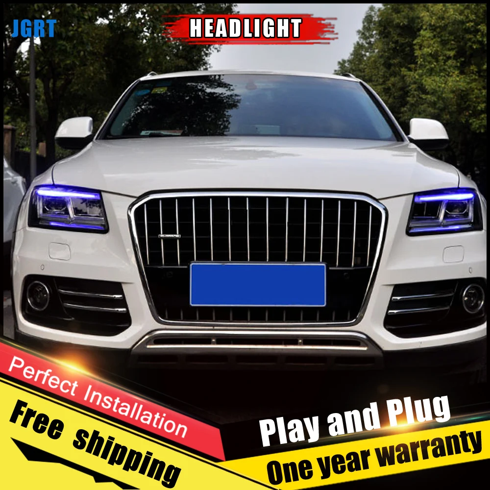 2 шт. автомобильный стиль светодиодный фары для Audi Q5 2009- для Q5 Головной фонарь светодиодный DRL Объектив двойной луч H7 HID Xenon bi xenon объектив