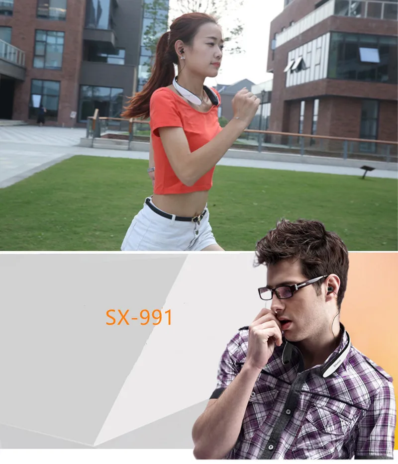 Беспроводной Bluetooth Шейным SX-991 V5.0 спортивные стерео SX991 наушники с микрофоном бас для IPhone LG Android Fone De Ouvido
