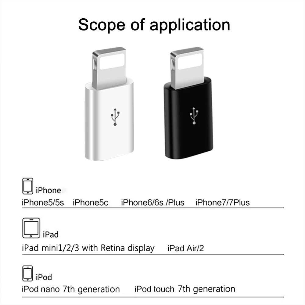 Micro USB для освещения OTG адаптер iphone 5 6 7 8 Plus X XS MAX XR iPad портативный конвертер быстрой