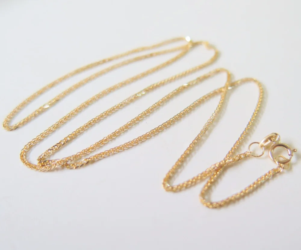 Колье из чистого 18 каратного желтого золота специальное колье 0 8 мм с цепочкой