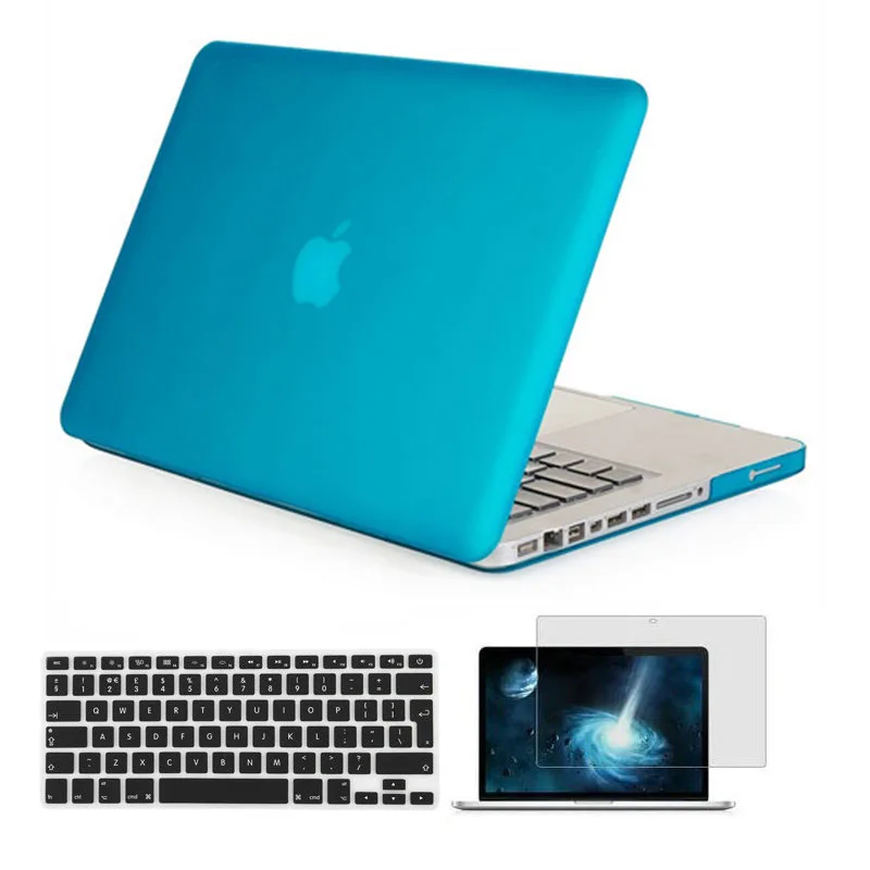 MOSISO ноутбука Пластик матовый чехол для Macbook Pro 13 компакт-дисков A1278 год 2008-2012+ силиконовый КБ крышка+ Экран протектор - Цвет: Aqua Blue