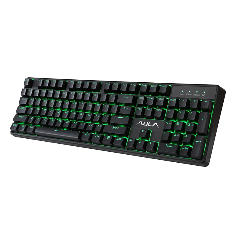 Клавиатура игровая Механическая Проводная 104 клавиш с зеленой