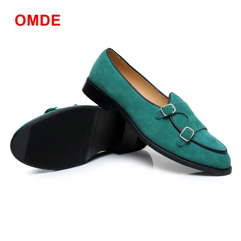 OMDE/новые модные мужские ботинки с декоративной застежкой; обувь для вождения из коровьей замши; мужские лоферы; мокасины; мужская повседневная обувь без застежки; Мужская обувь; большие размеры