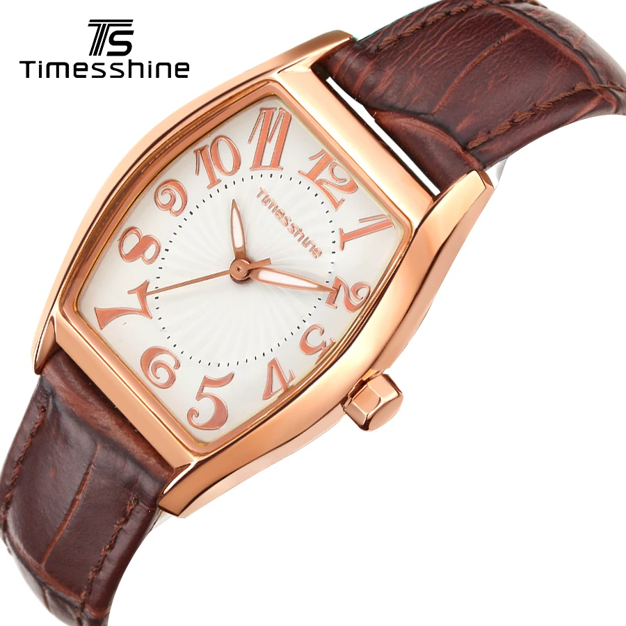 Timesshine водонепроницаемый кожа Женщины Смотреть Мода романтичная женщина часы