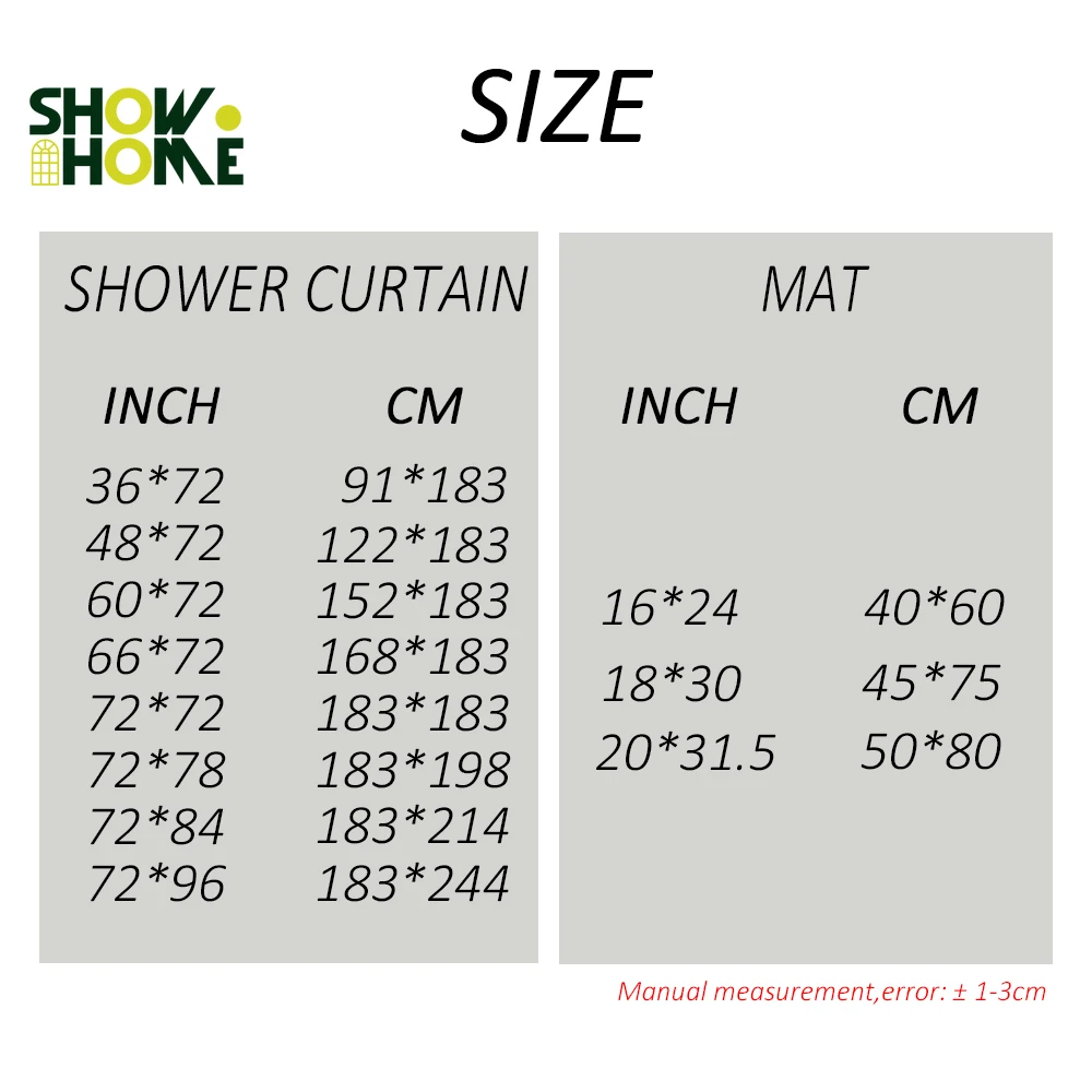 Набор штор для душа Showhome комплект из 2 предметов ванной комнаты с ковриками набор