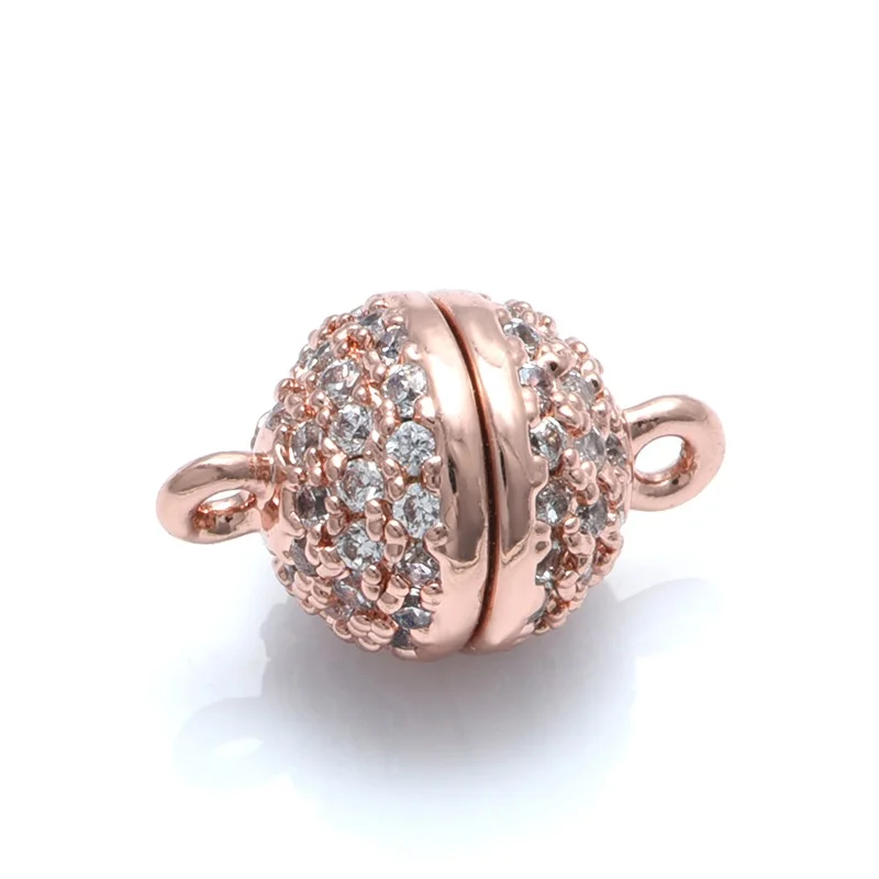 rose gold 8 мм/10 мм/12 мм/14 мм магнитные застежки для жемчужного ожерелья браслетная застежка крюковые застежки шаровые аксессуары для изготовления ювелирных изделий застежки для браслетов браслета фурнитура для бижутерии - Цвет: rose gold