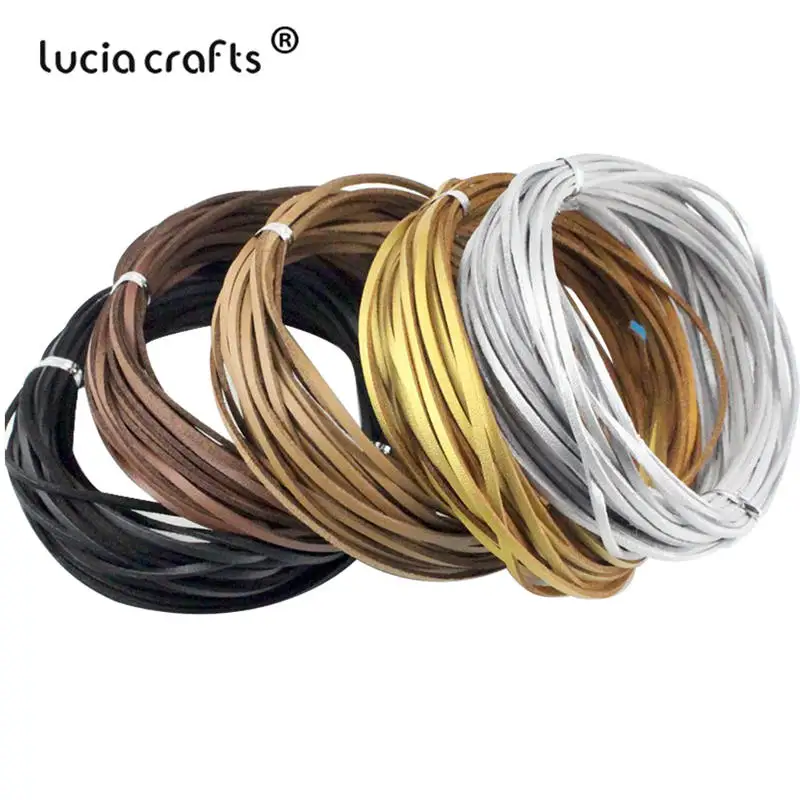 Lucia crafts 3 мм из искусственной кожи 10 м/лот браслеты Веревка кожаный шнур 1 5 DIY