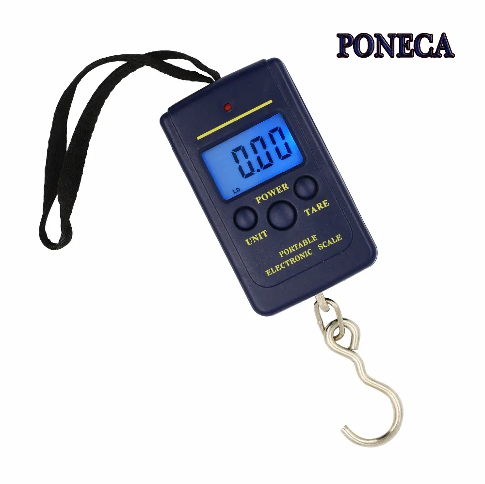 Весы для багажа 40кг/88lb мини портативные цифровые весы рыбалки ЖК-дисплей