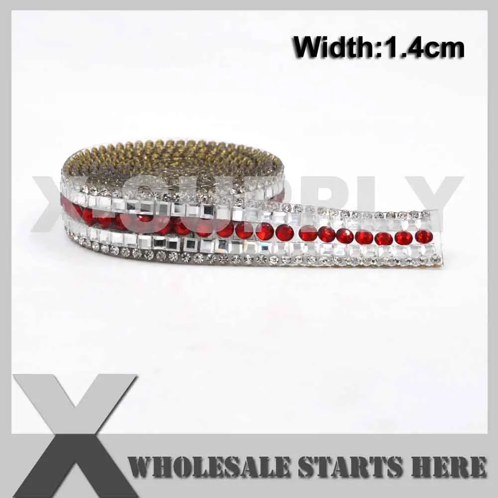 Red Resin Crystal Торговля, железные стразы, лента для торта, вина, свадебное платье - Цвет: Red Resin Crystal
