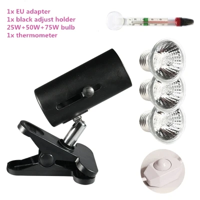 adjust black 3 lamps 25 Вт UVA& uvb лампа УФ лампа для черепах заполняющий светильник с кальцием uvb-лампа uvb 3,0 лампы для рептилий один комплект - Цвет: adjust black 3 lamps