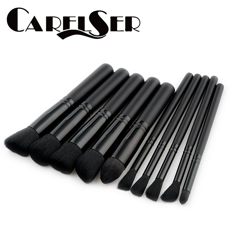 10 шт./компл. набор кистей для макияжа мягкие синтетические головки кисточки с