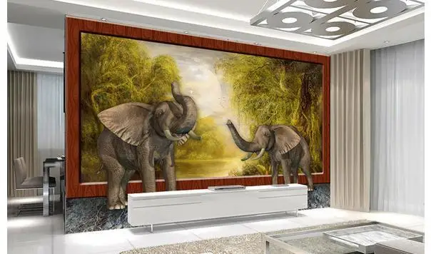 3d обои на заказ стиль 3 d лес Слоны фон обои|background fish|wallpaper white backgroundwallpaper bathroom |