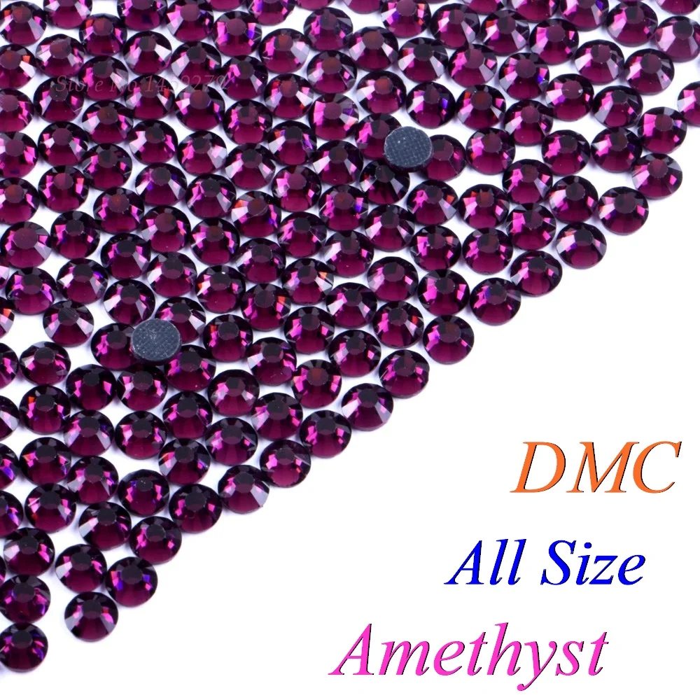 Все Размеры! Аметист, DMC Горячая фиксация Стразы SS6 SS10 SS16 SS20 SS30 стеклянные кристаллы Камни Горячая фиксация железные плоские с клеем