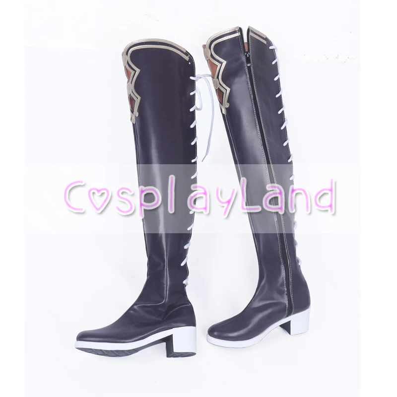 Длинные сапоги для косплея нептуниа черная гипергабаритная обувь взрослых
