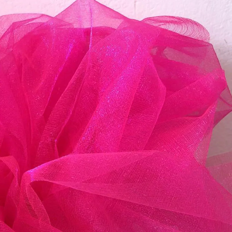 Rose Red 48 см x 5 м Mariage Хрустальная пряжа Тюль рулон прозрачный Свадебный фон украшение органза ткань стул створки стол юбка DIY Поставки - Цвет: Rose Red