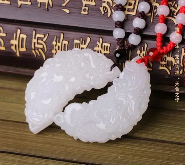 Afghan jade Высокое качество 18k нефритовый модный рыбы ожерелье-подвеска животное кулон нефрита, выгравированный Цепочки и ожерелья Для мужчин удачи гарнитур ювелирных украшений из природного - Цвет камня: Afghan jade